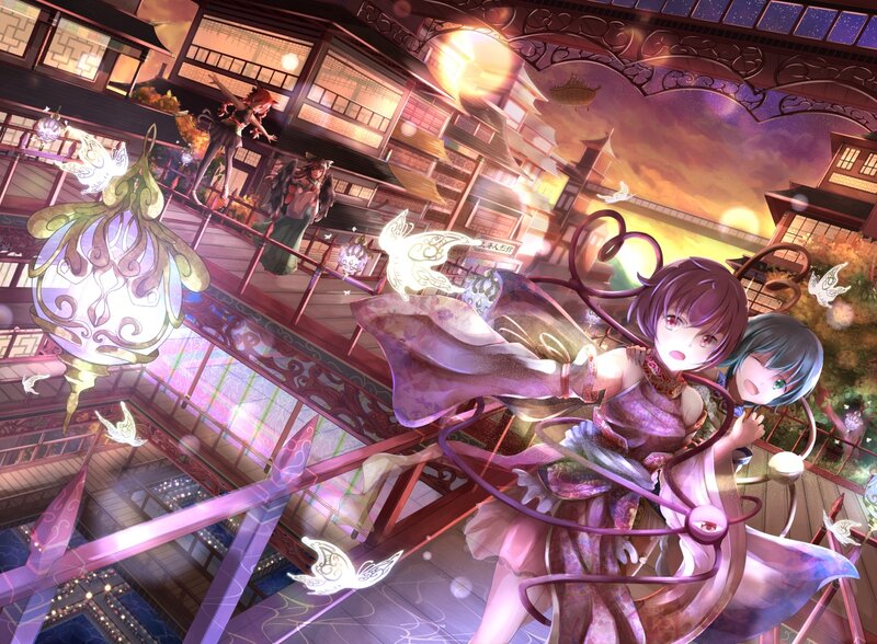Two Girls on a Balcony — Purple