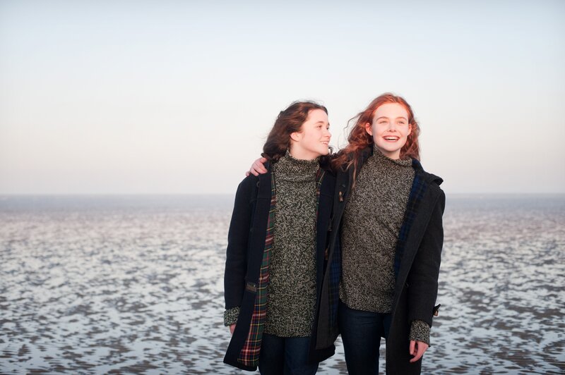 Two girls on a beach