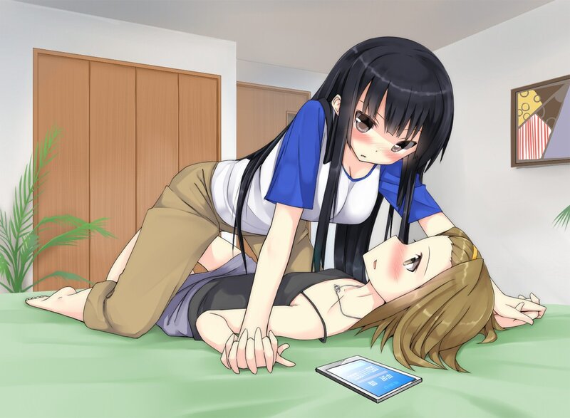 Two Girls on a Bed — Green, Intimate