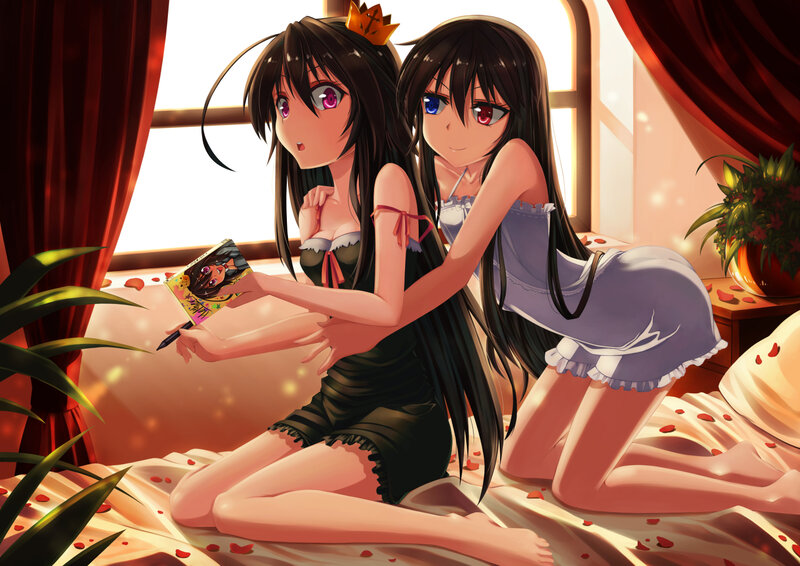 Two Girls on a Bed — Red