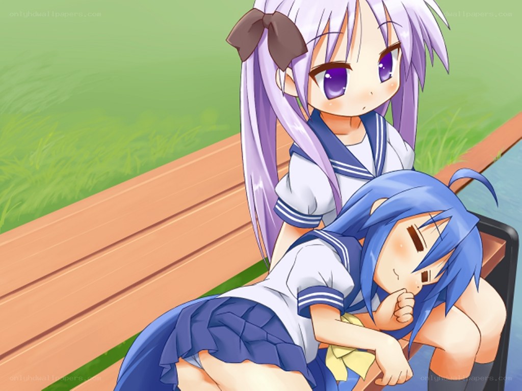 Two girls on a bench