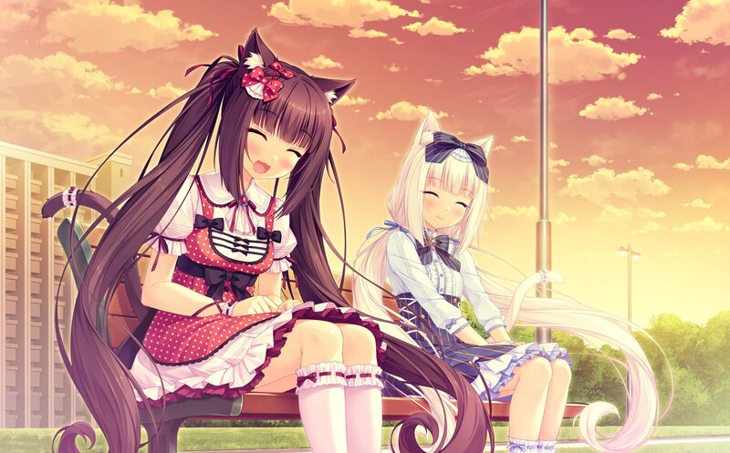 Two Girls on a Bench — Pink, Serene, Sunset