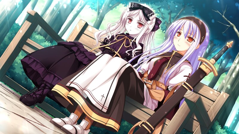 Two girls on a bench
