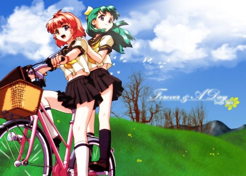 Two Girls on a Bicycle — Green