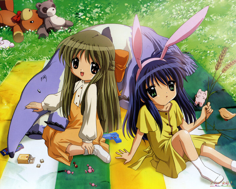 Two Girls on a Blanket — Green, Peaceful