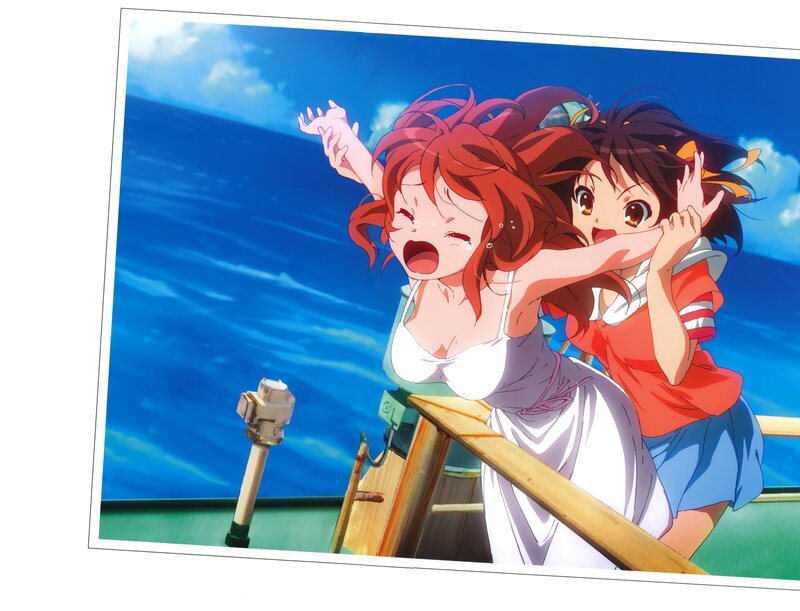 Two Girls on a Boat — Blue, Dramatic