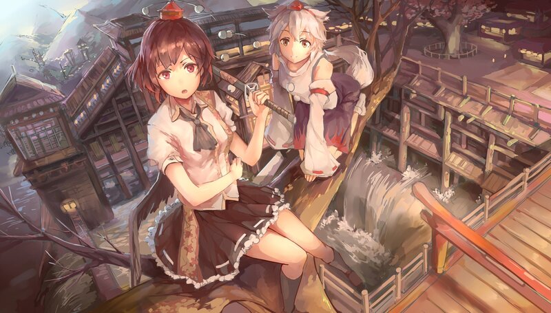 Two Girls on a Bridge — Brown