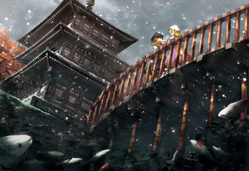 Two Girls on a Bridge — Gray