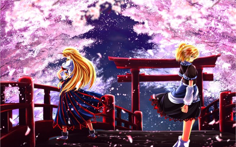 Two Girls on a Bridge — Pink