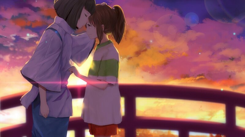 Two Girls on a Bridge — Purple, Serene