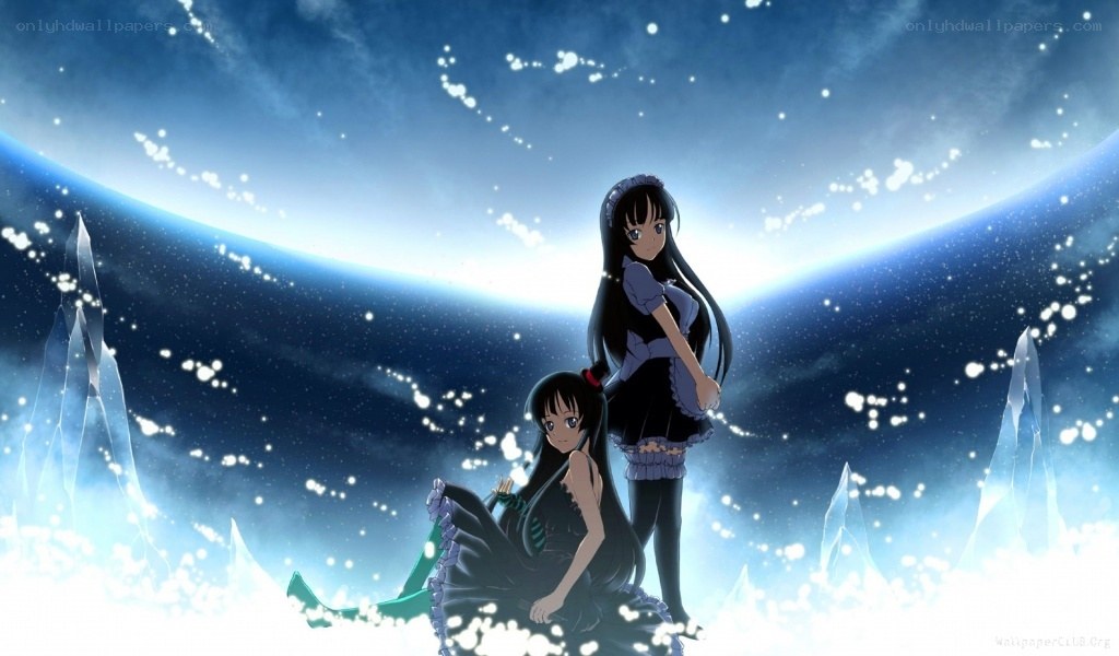 two girls on a celestial landscape