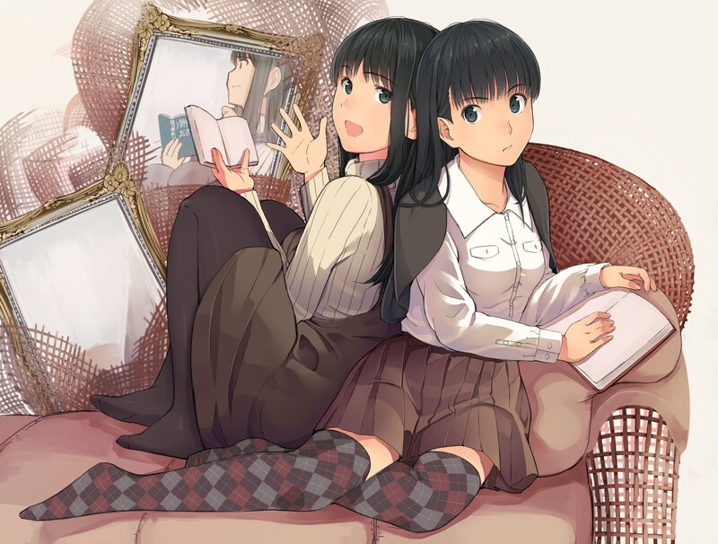 Two Girls on a Chair — Brown