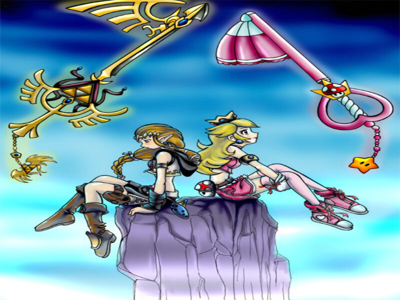 Two Girls on a Cliff — Blue
