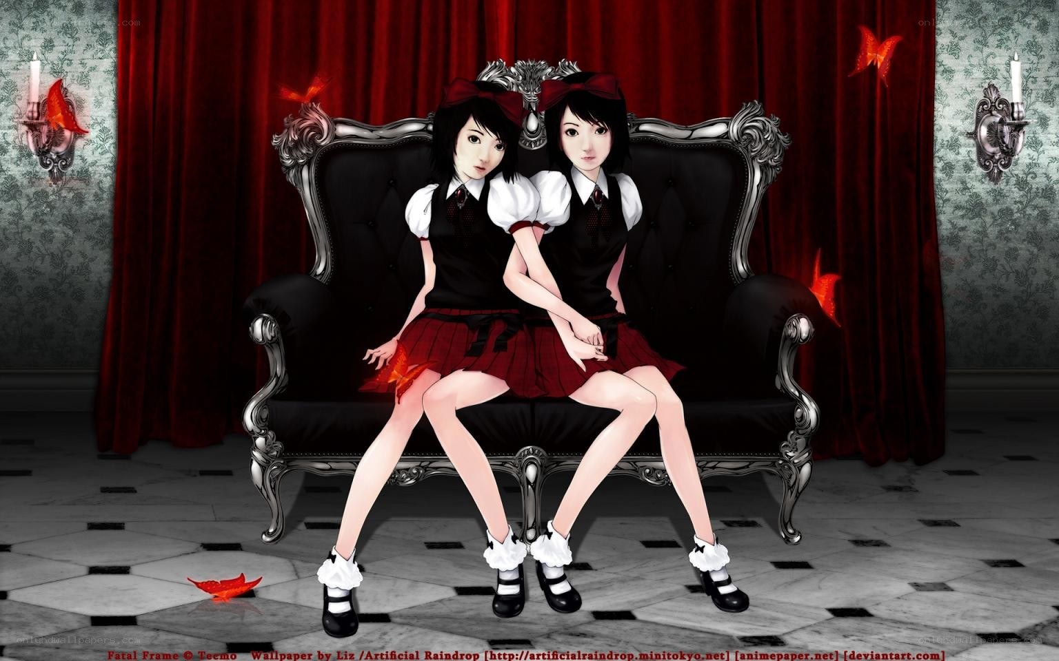 Two girls on a couch
