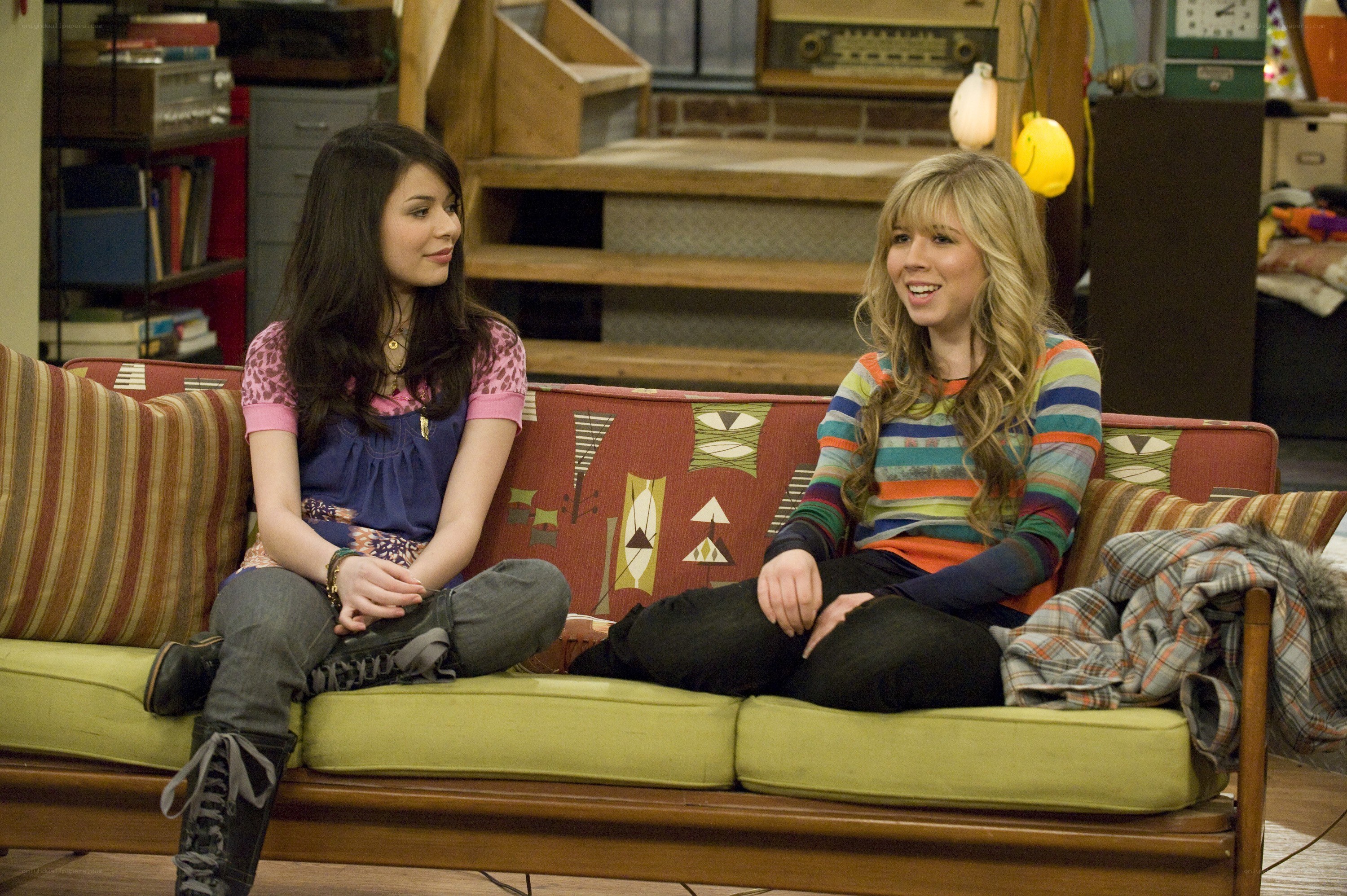Two girls on a couch