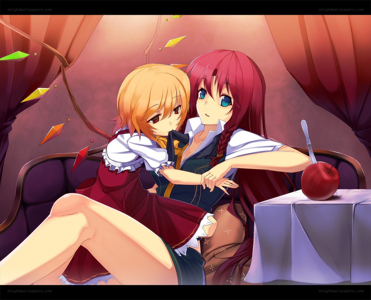 Two girls on a couch
