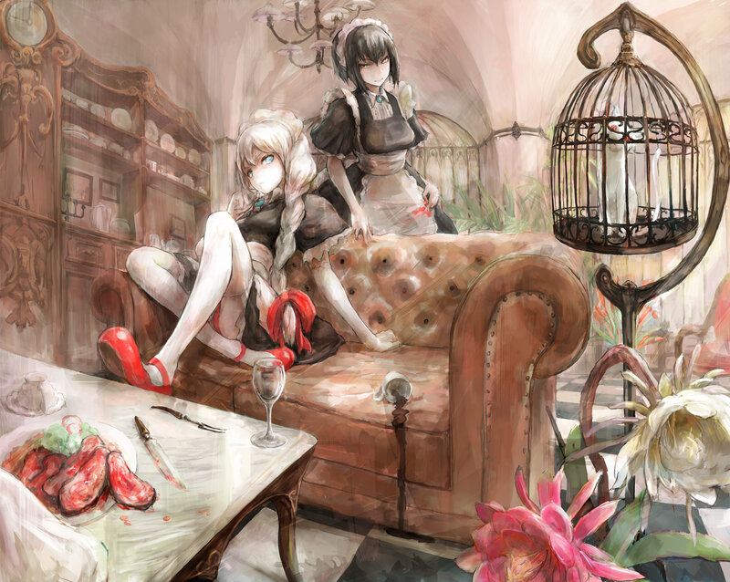 Two Girls on a Couch — Brown, Eerie