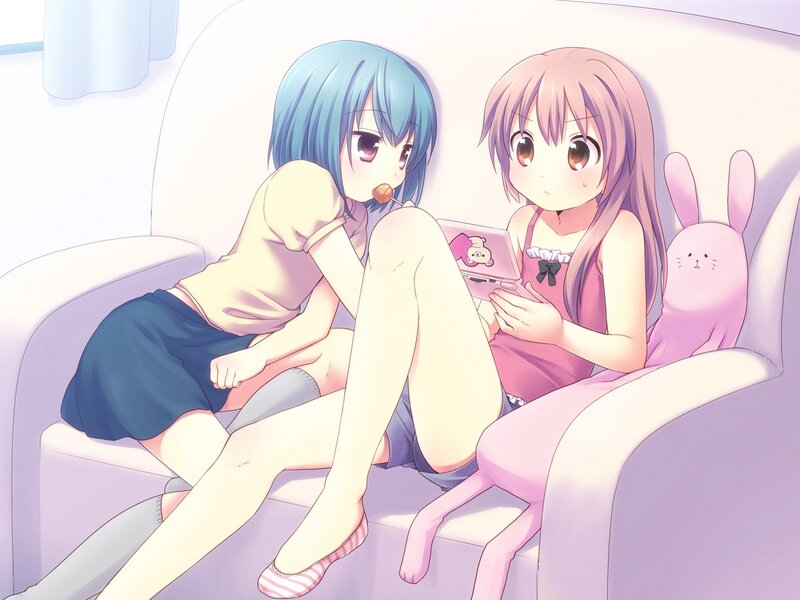 Two Girls on a Couch — Pink