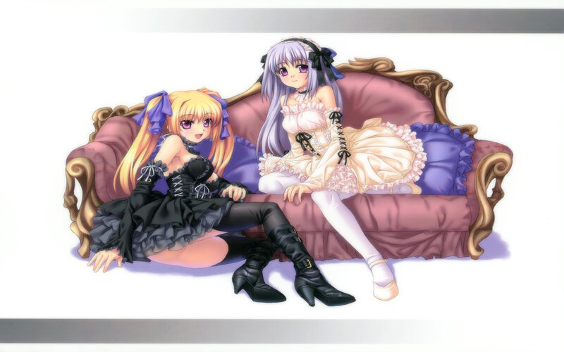 Two Girls on a Couch — Purple
