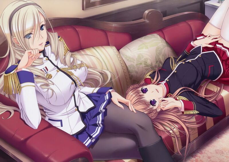 Two Girls on a Couch — Red