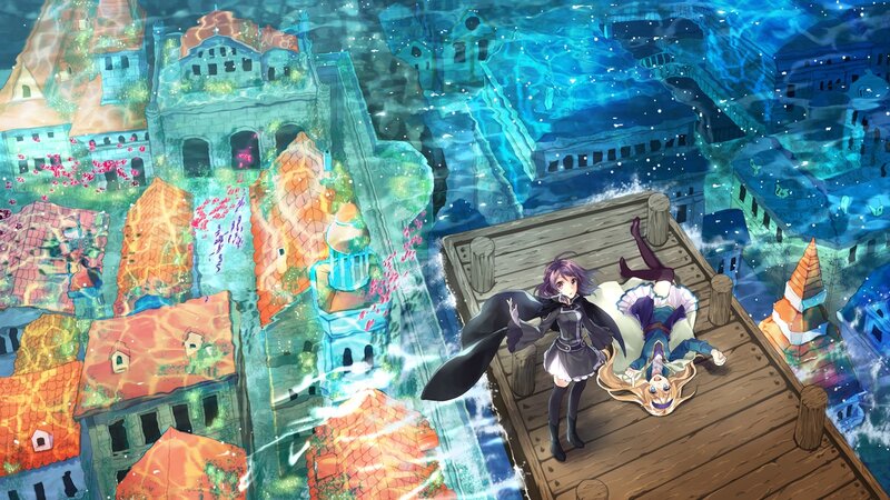 Two Girls on a Dock — Blue, Dramatic