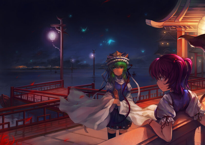 Two Girls on a Dock — Blue, Serene