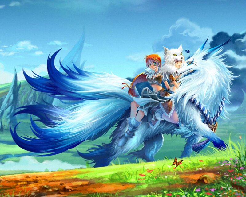 Two Girls on a Fox