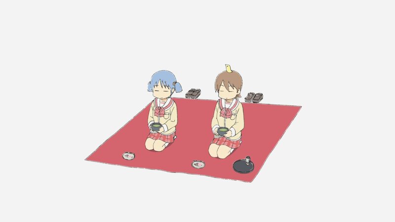 Two Girls on a Mat — Red