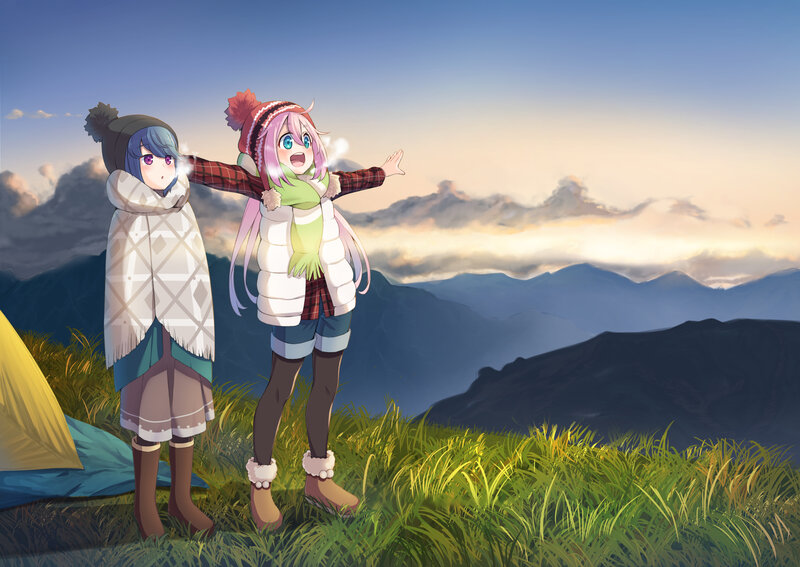 Two Girls on a Mountain — Blue