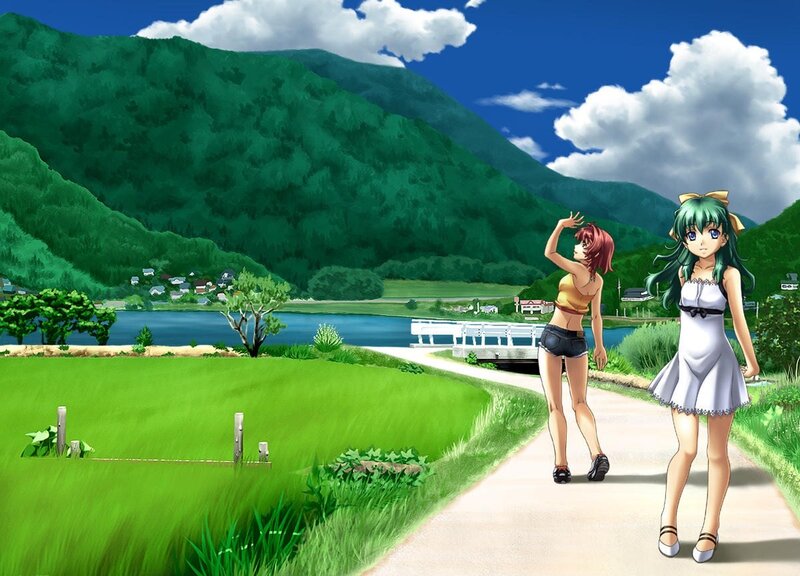 Two Girls on a Path