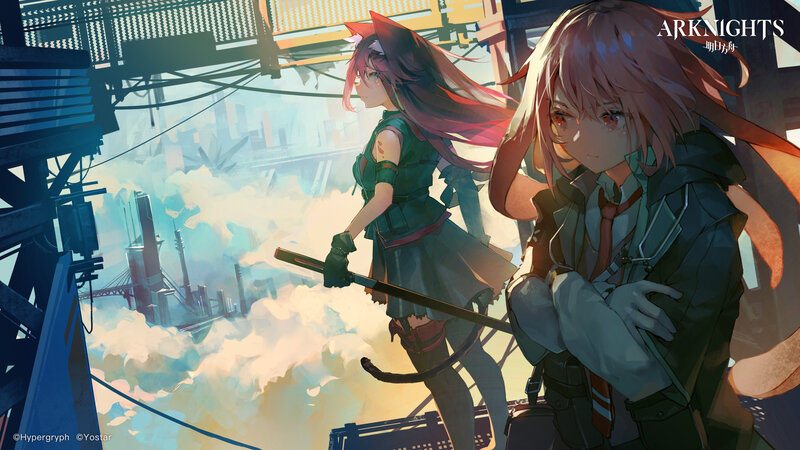 Two Girls on a Platform — Blue