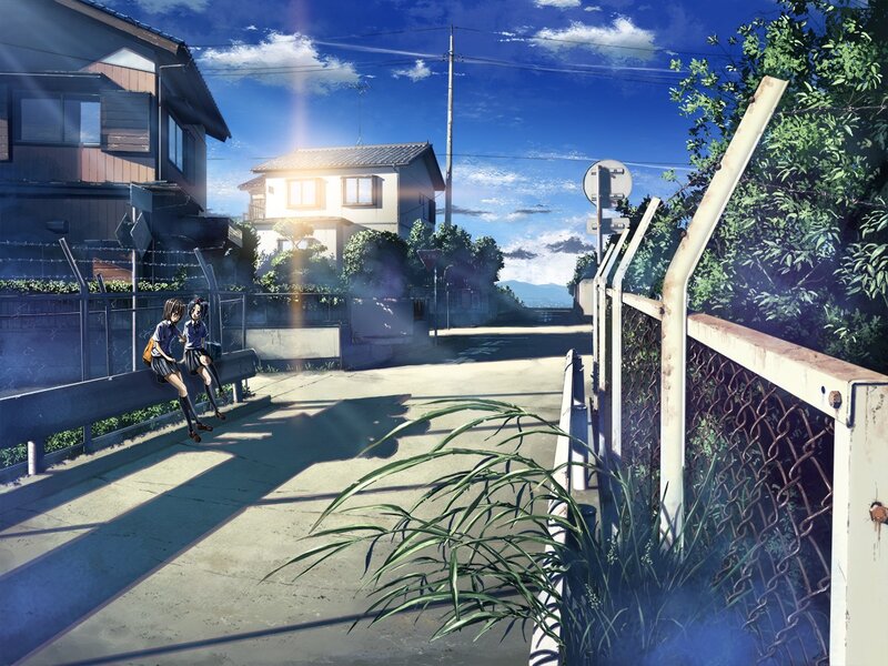 Two girls on a quiet street