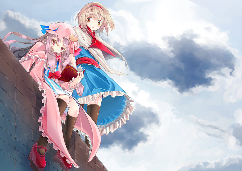 Two Girls on a Rooftop — Blue