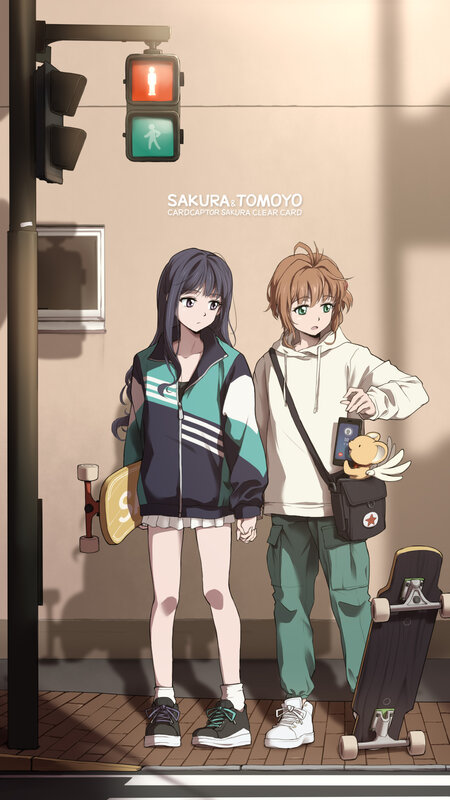 Two Girls on a Sidewalk