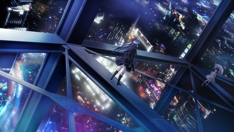 Two Girls on a Skyscraper
