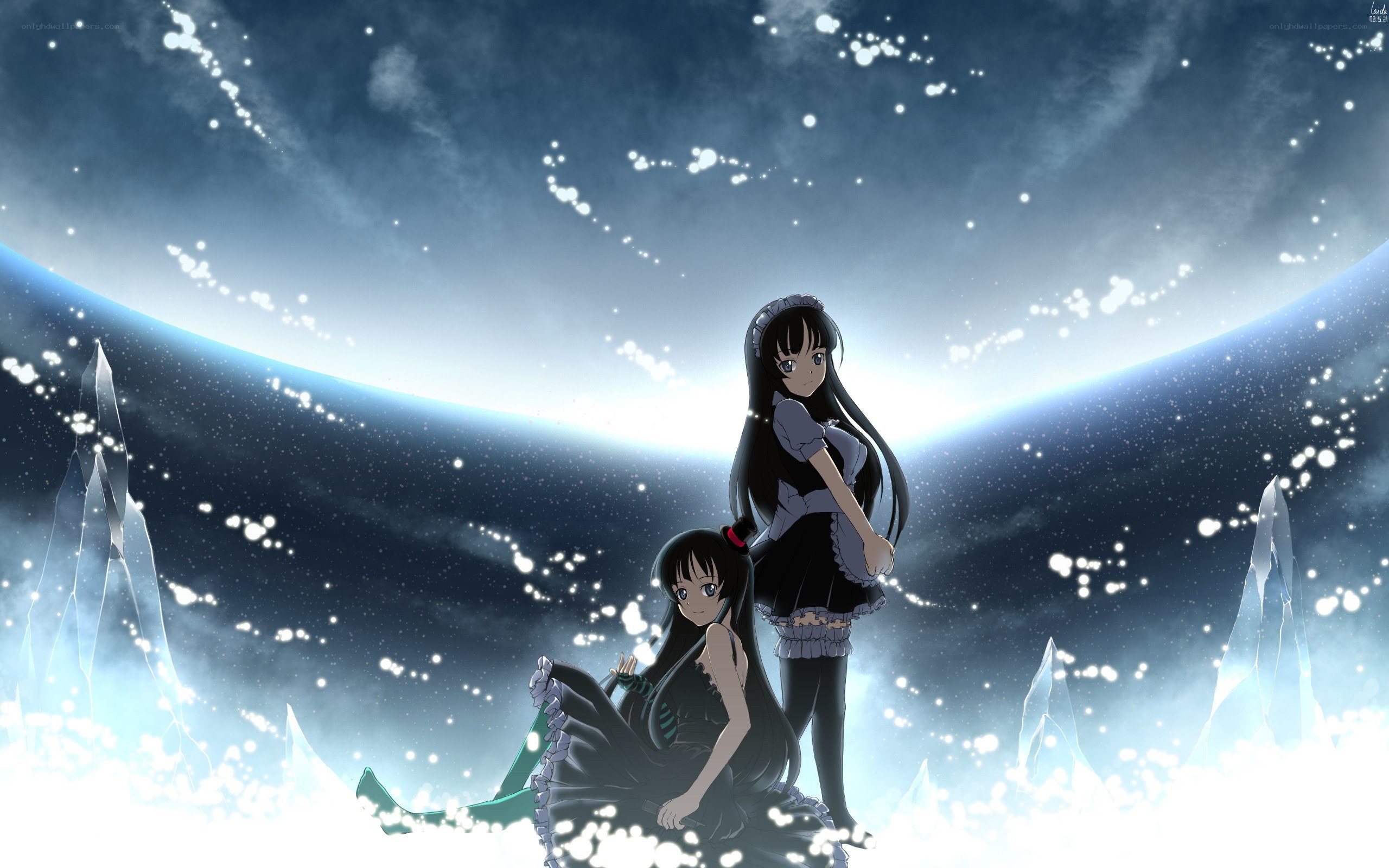 two girls on a snowy planet