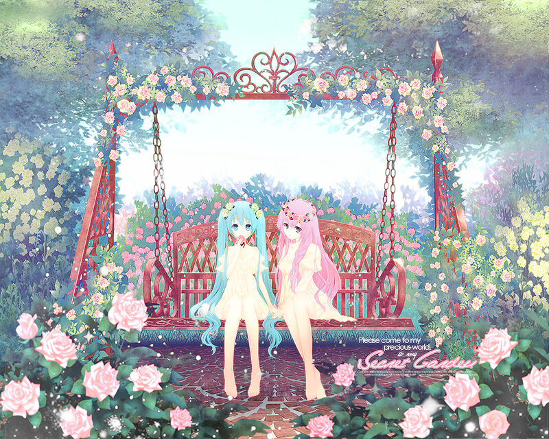 Two Girls on a Swing — Pink, Serene, Spring