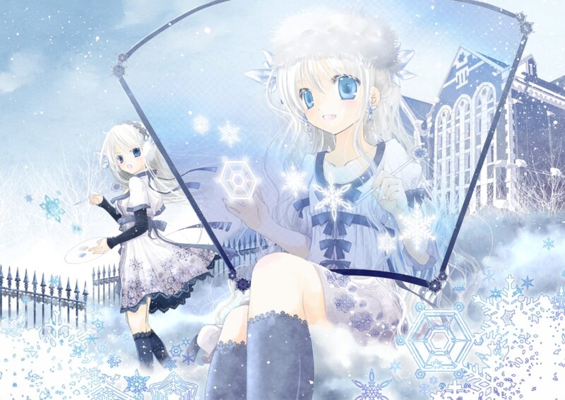 Two Girls on a Swing — White