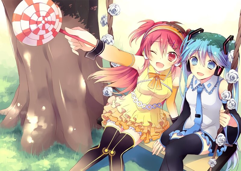 Two Girls on a Swing — Yellow