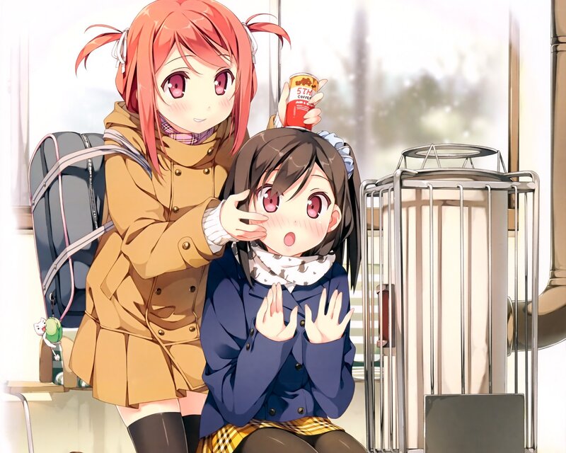 Two girls on a train