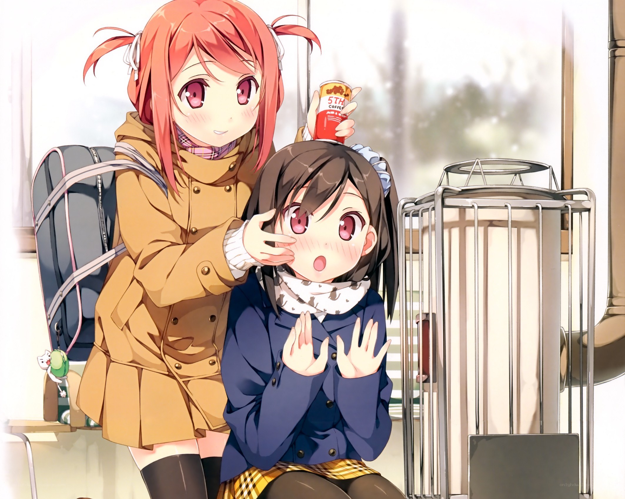 Two girls on a train