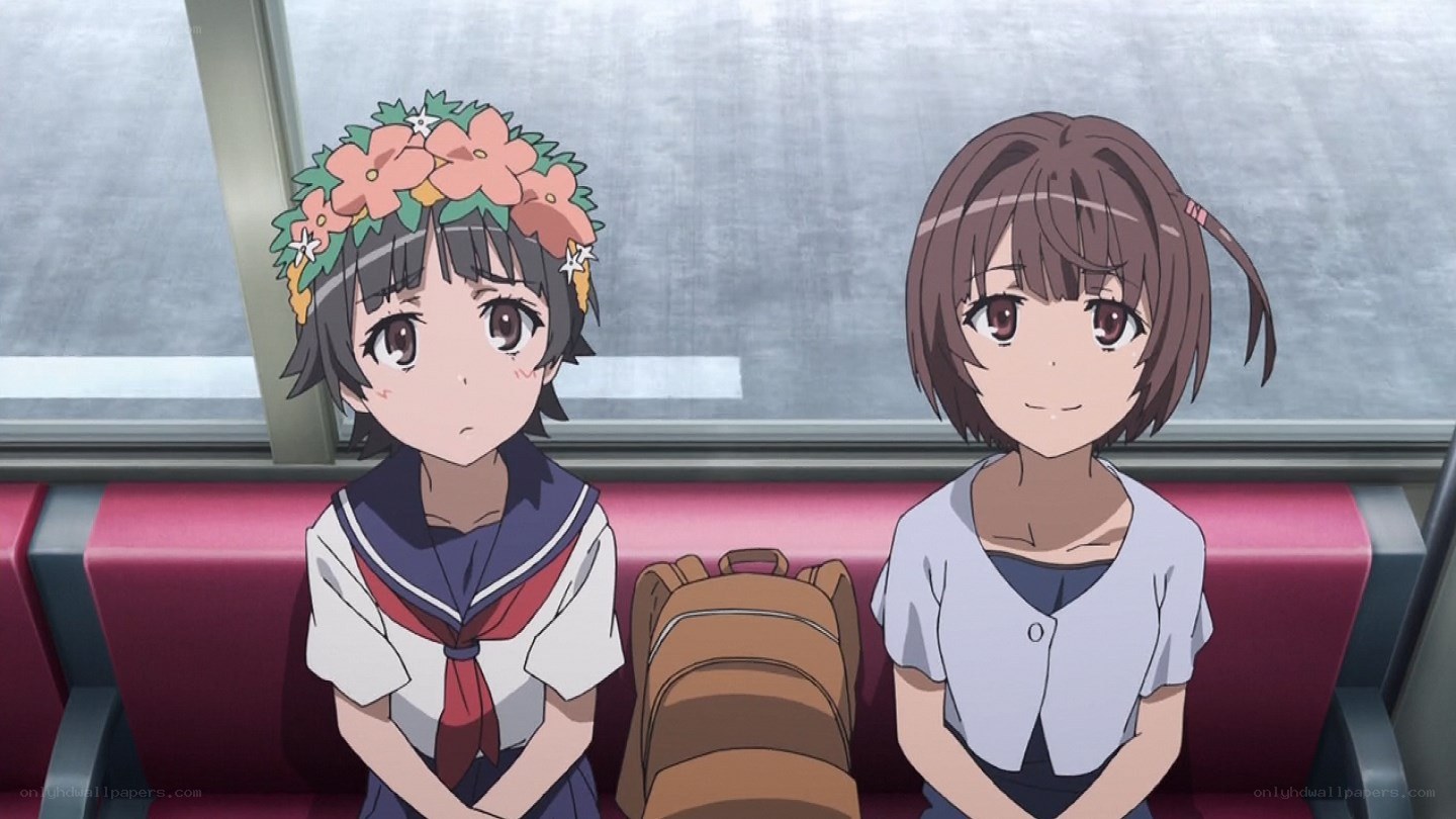 Two girls on a train
