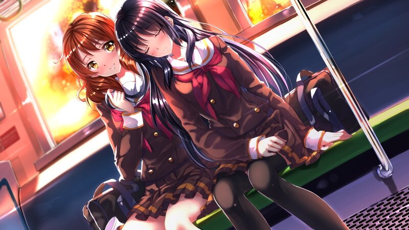 Two Girls on a Train — Brown