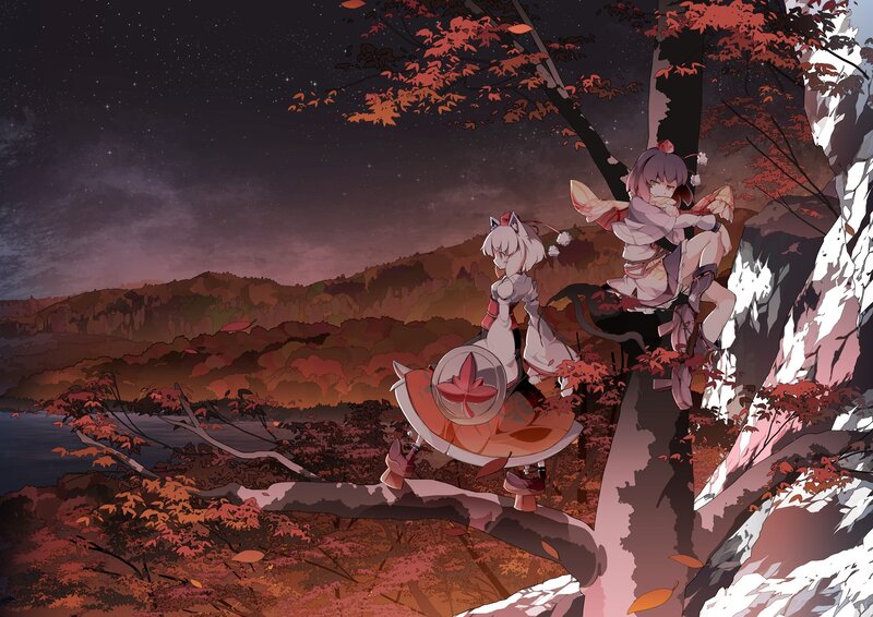 Two Girls on a Tree — Red