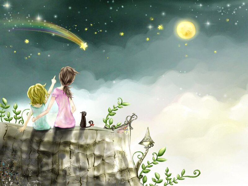Two Girls on a Wall — Green