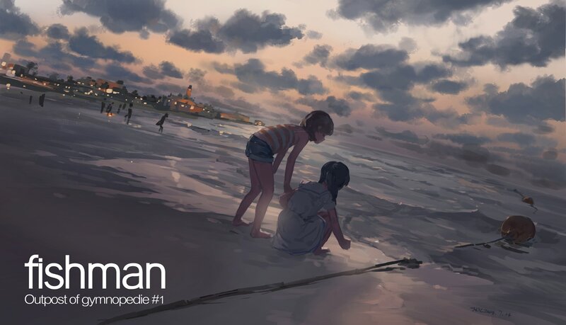 Two Girls on Beach — Gray, Serene