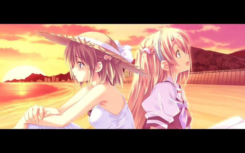 Two Girls on Beach — Orange