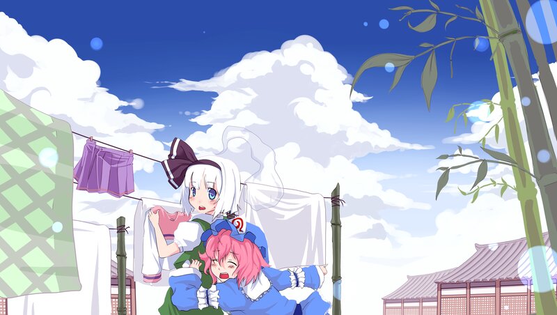 Two Girls on Clothesline
