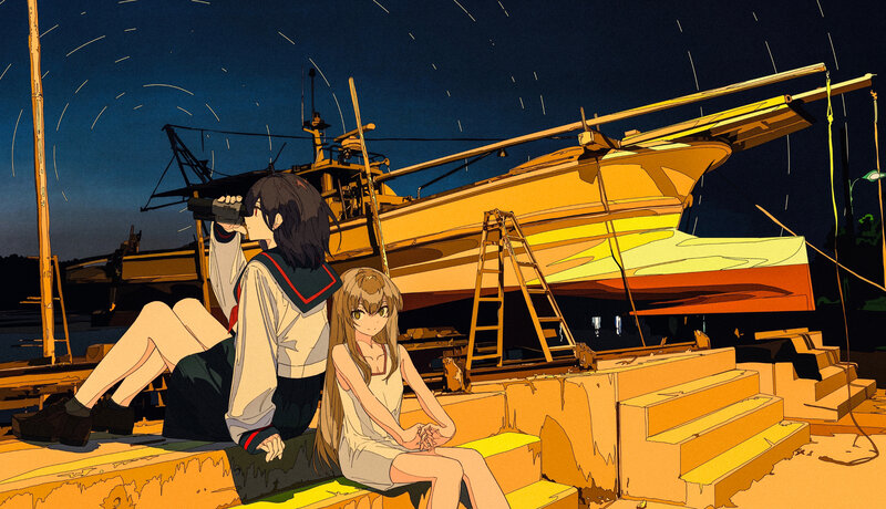 Two Girls on Dock