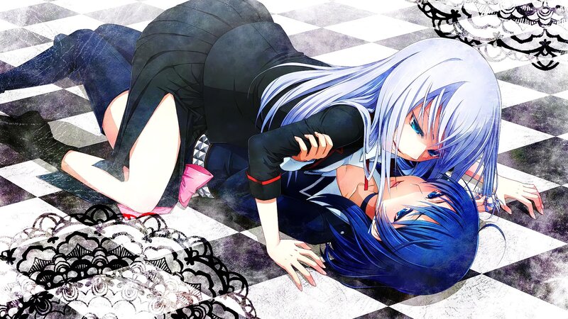 Two Girls on Floor — Black, Dramatic
